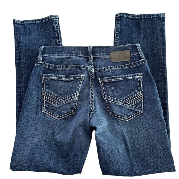 BKE Jake Straight Men’s Darker Wash Distressed Jeans 30 x 30 - Picture 15 of 15